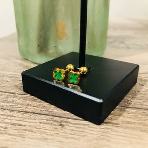 Gold Plated Clover Earrings